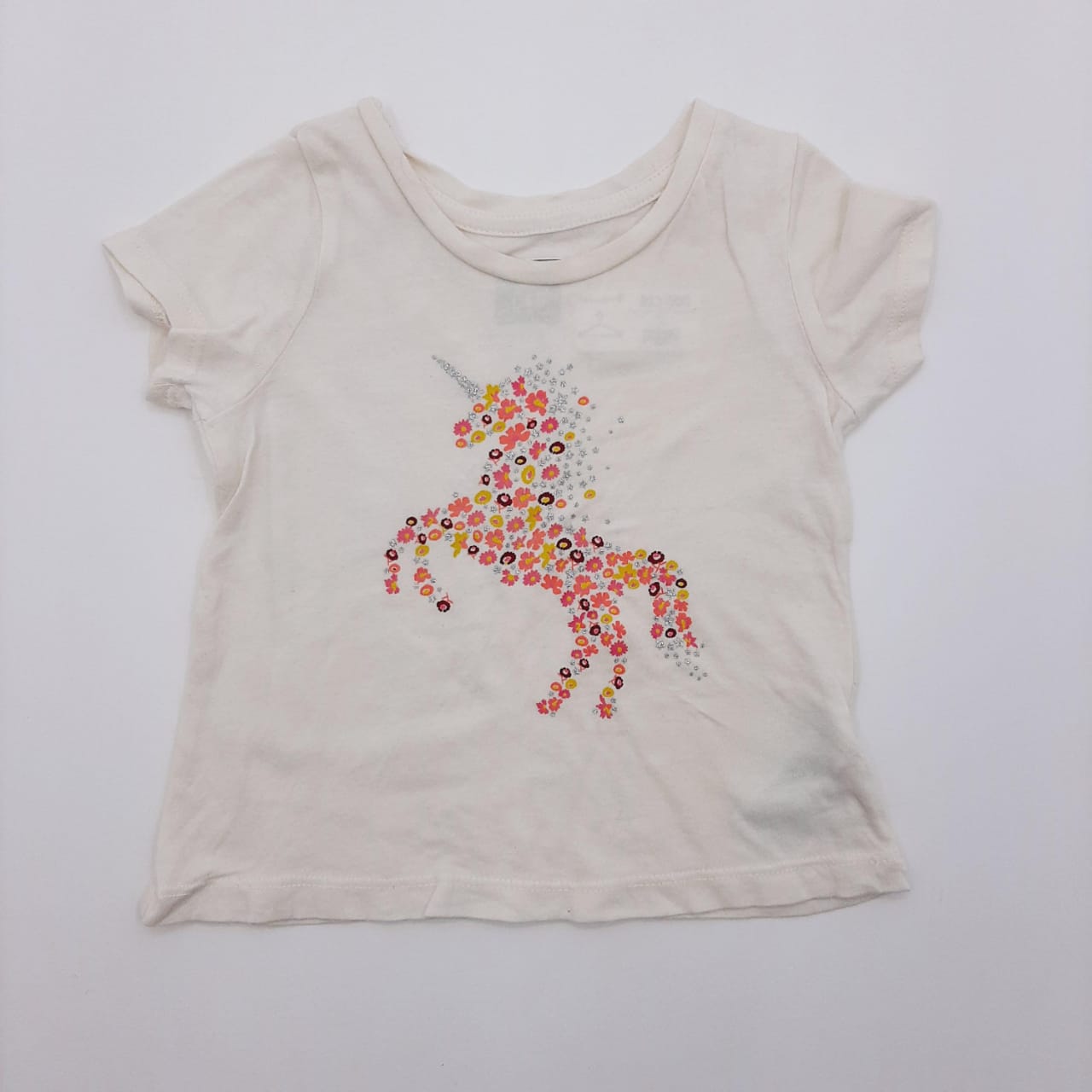 Blusa blanca unicornio marca Baby Gap