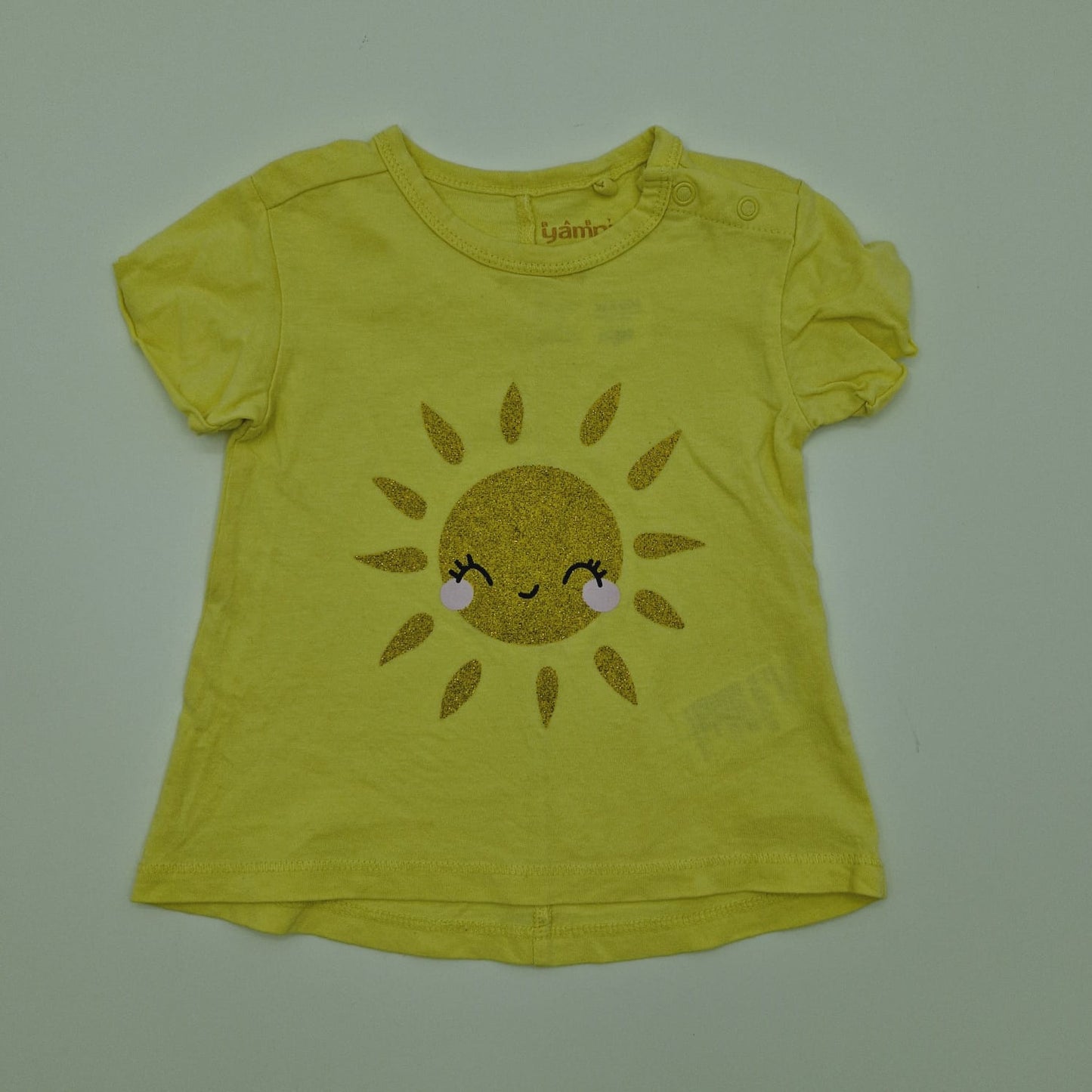 Camiseta amarilla solecito marca Yamp! 9 meses