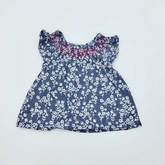 Blusa jeans flores blancas 12M