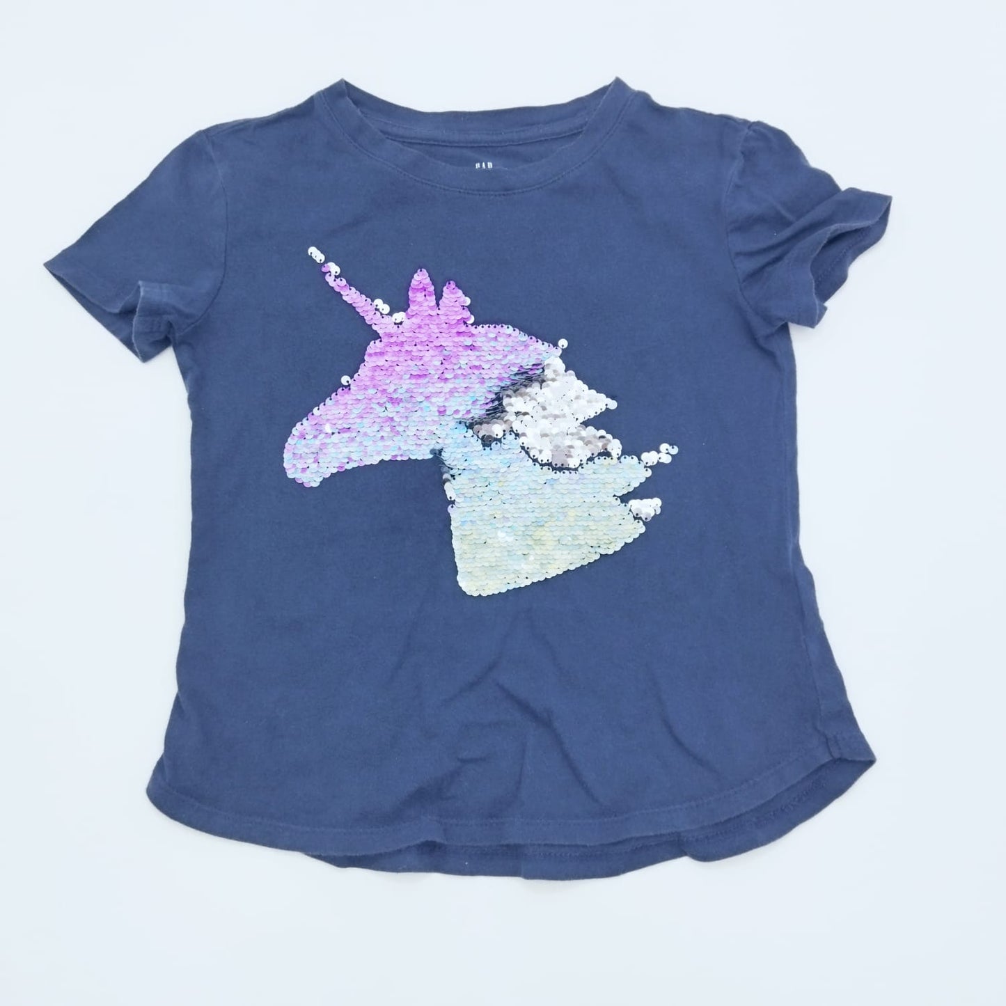 Blusa azul unicornio 6T marca Baby Gap