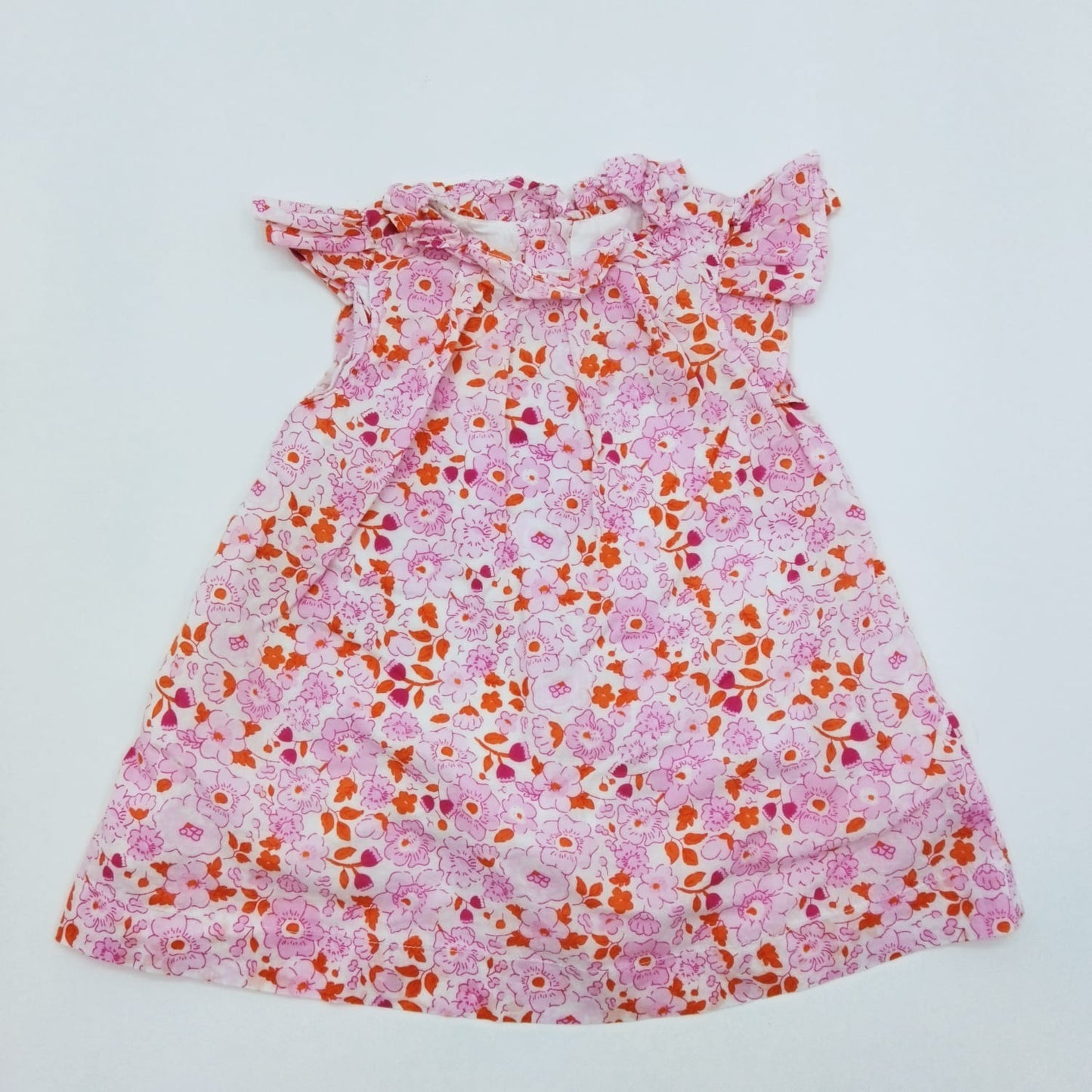 Vestido flores naranjas 6M