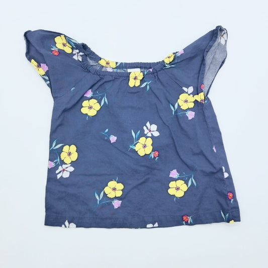 Blusa azul flores 24M marca Carters