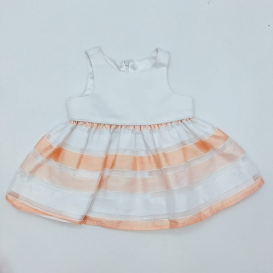 Vestido blanco con naranja 6M marca American Princess