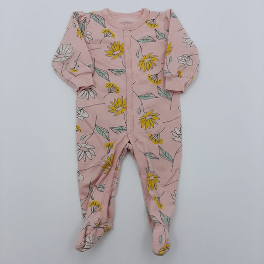 Pijama de flores amarillas 6M marca Baby Fresh