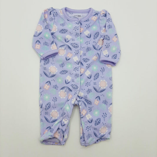 Pijama morada de flores 0-3M marca Carter´s