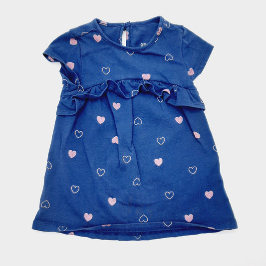 Vestido azul de corazones 3-6M marca Offcorss