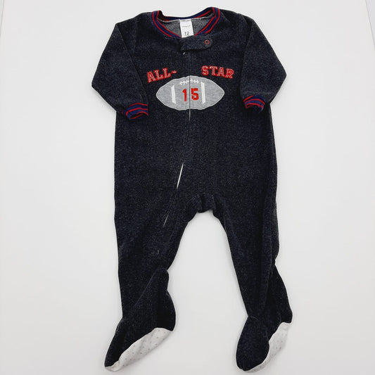 Pijama gris letras rojas 12M marca Carter´s