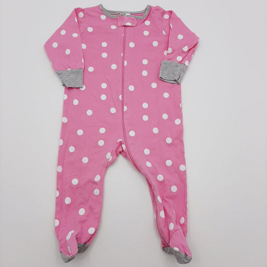 Pijama rosada de puntos blancos 6-9M marca Gerber