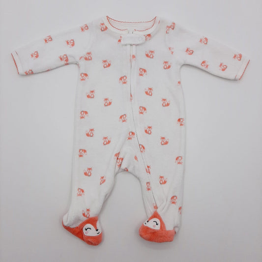 Pijama blanca de animales RN marca Carter´s