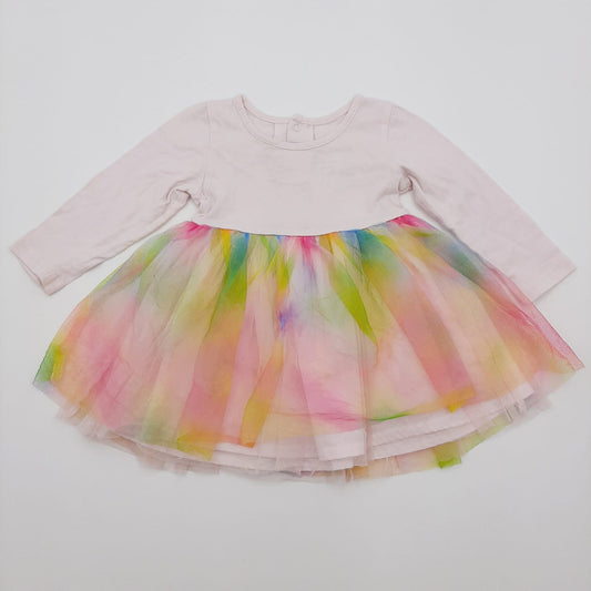 Vestido rosado con tutu 12M marca Babies