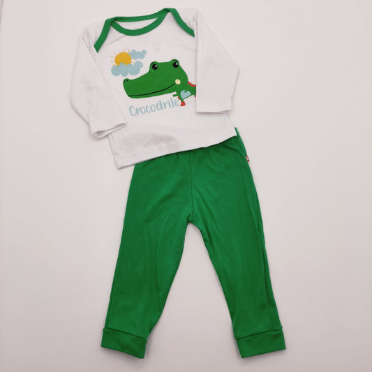 Pijama verde de cocodrilos 12-18M marca Fisher Price