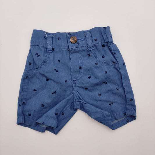 Short azul de huellitas 0-3M marca Offcorss