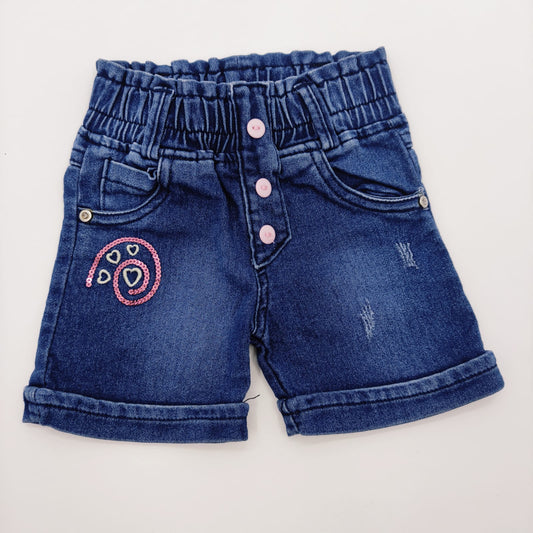 Short en jeans con corazones 12M