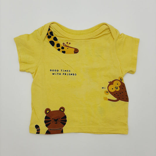 Camiseta amarilla de jirafas 3-6M marca Offcorss