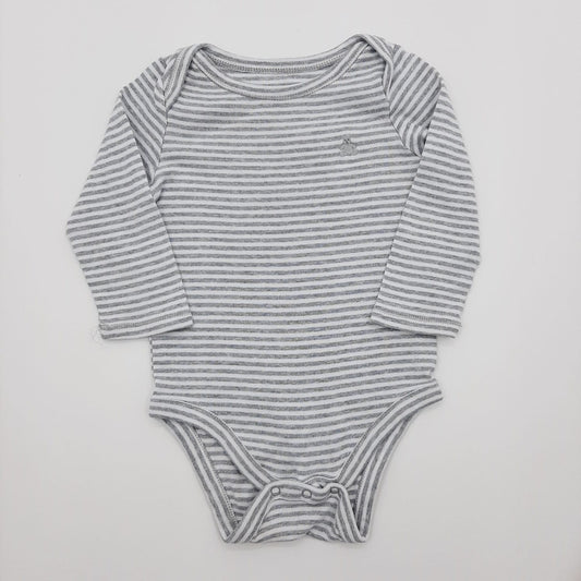 Body gris de rayas osito 6-12M marca Baby Gap