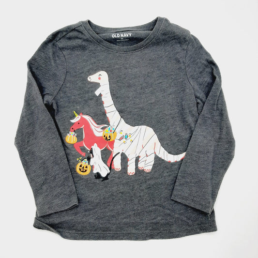 Blusa gris de unicornio 3T marca Old Navy