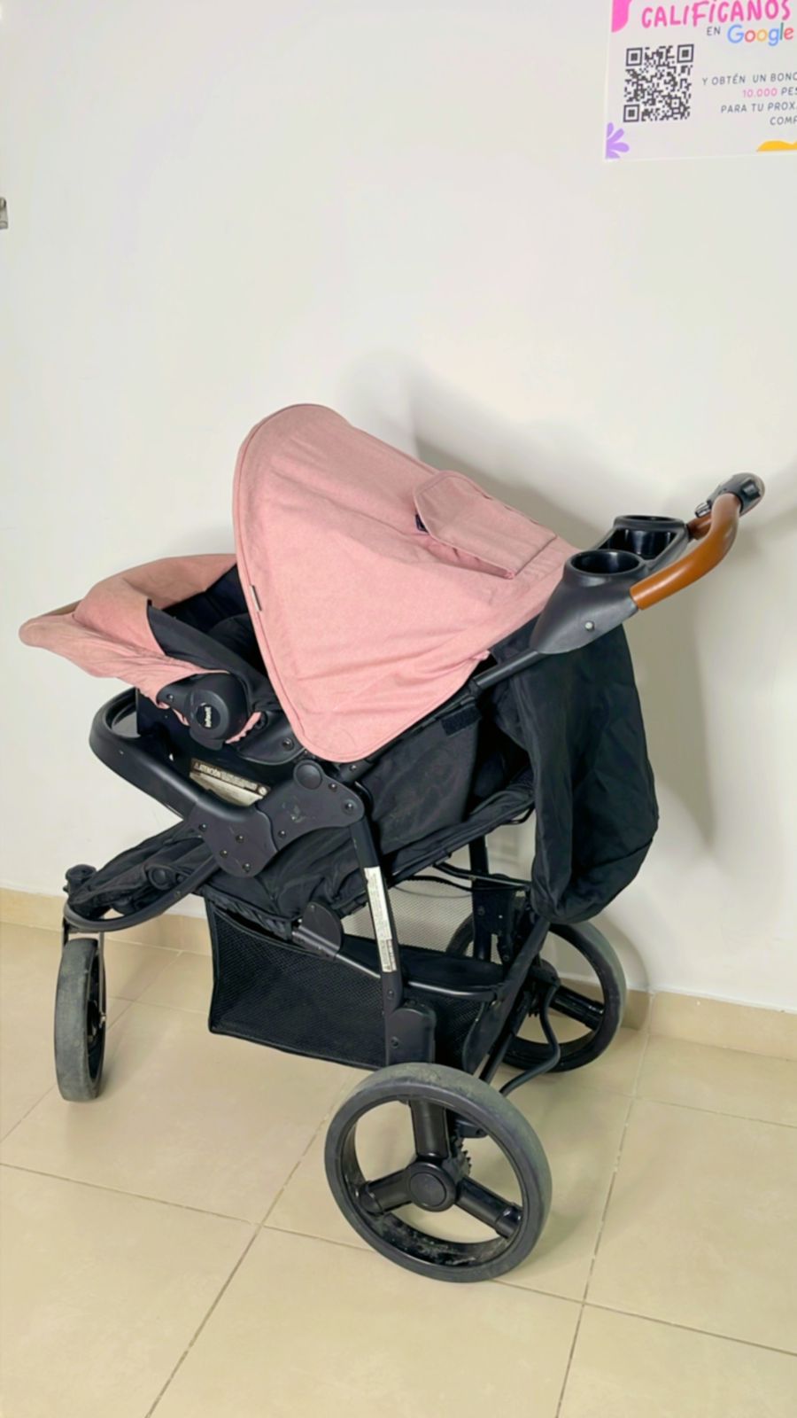 Coche Travel System Jogger Tizzy Infanti P60 3 Ruedas Rosa.