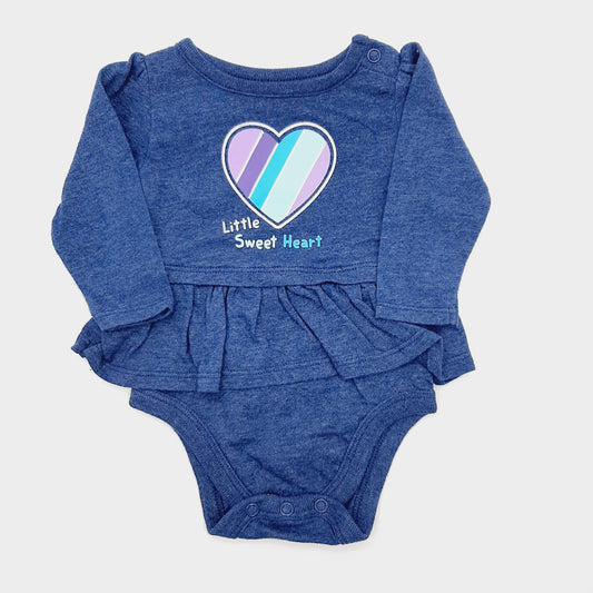 Body azul de corazon 0-3M marca Garanimals