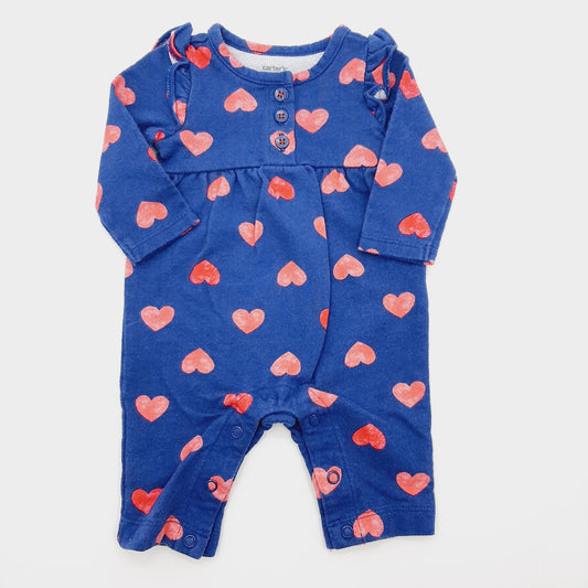 Pijama azul de corazones RN marca Carter´s