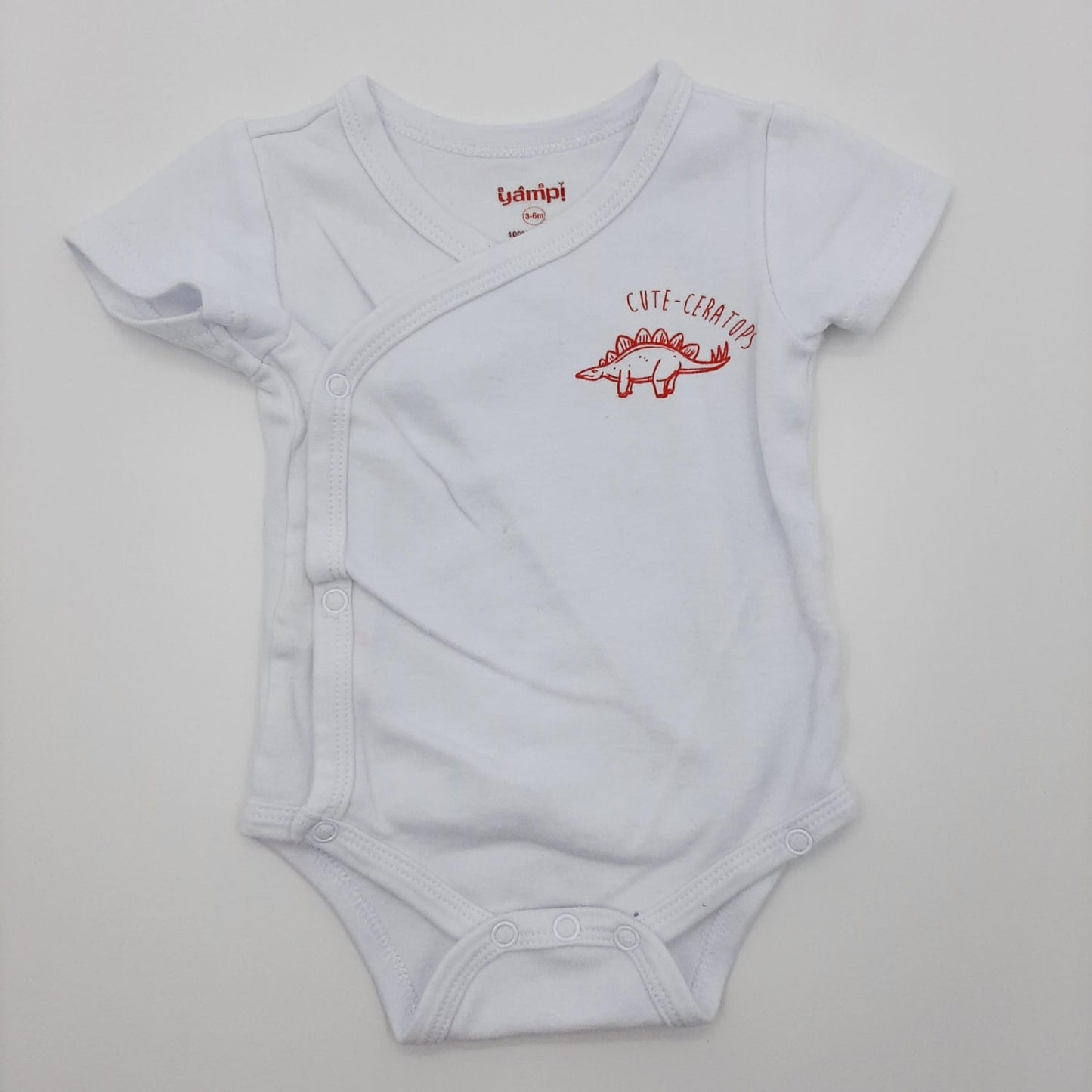 Body blanco de dinosaurios 3-6M marca Yampi