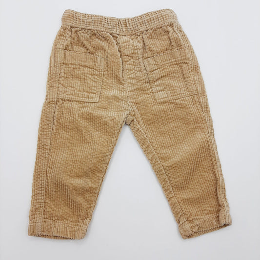 Pantalon mostaza tipo pana 9-12M marca H&M