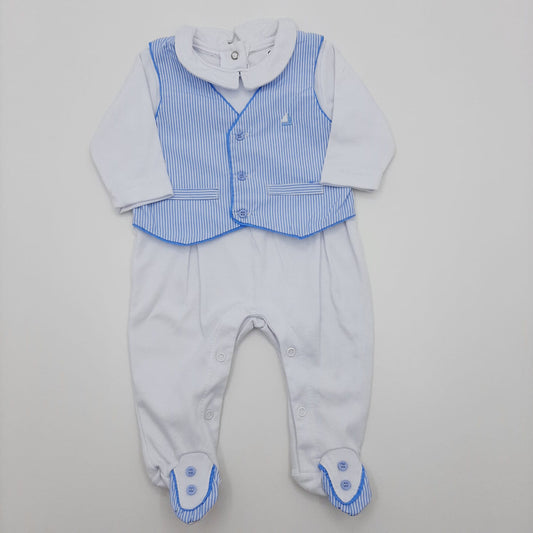 Pijama blanca de chaleco 6M