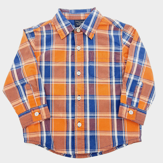 Camisa de cuadros naranja 24M