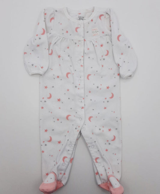 Pijama blanca de lunas 9M Marca Carters