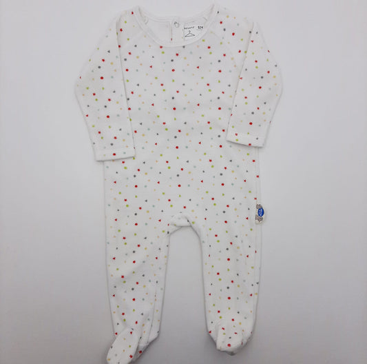 Pijama blanca de puntos 9-12M