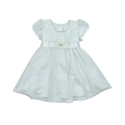 Vestido de gala  beige crema — Talla 12 a 18 meses | Usado