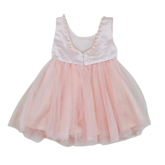Vestido rosado con perlas — Talla 6 a 12 meses | Usado