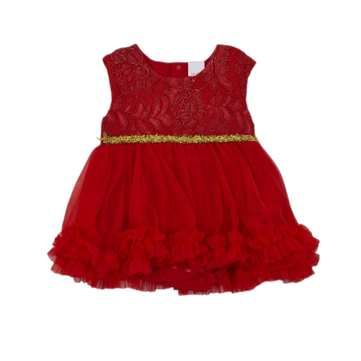 Vestido elegante rojo — Talla 12 a 18 meses | Usado