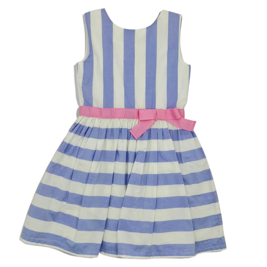 Vestido blanco de rayas azules — Talla 7T | Usado