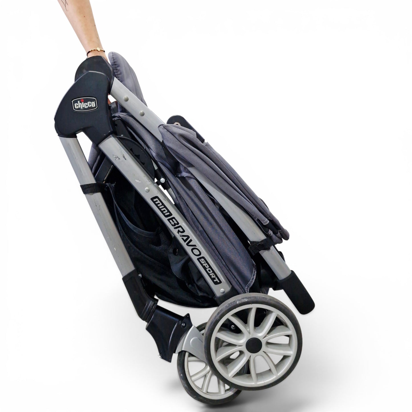 Coche Chicco Mini Bravo Sport Travel System Carbon Gris con Silla de Carro | Usado