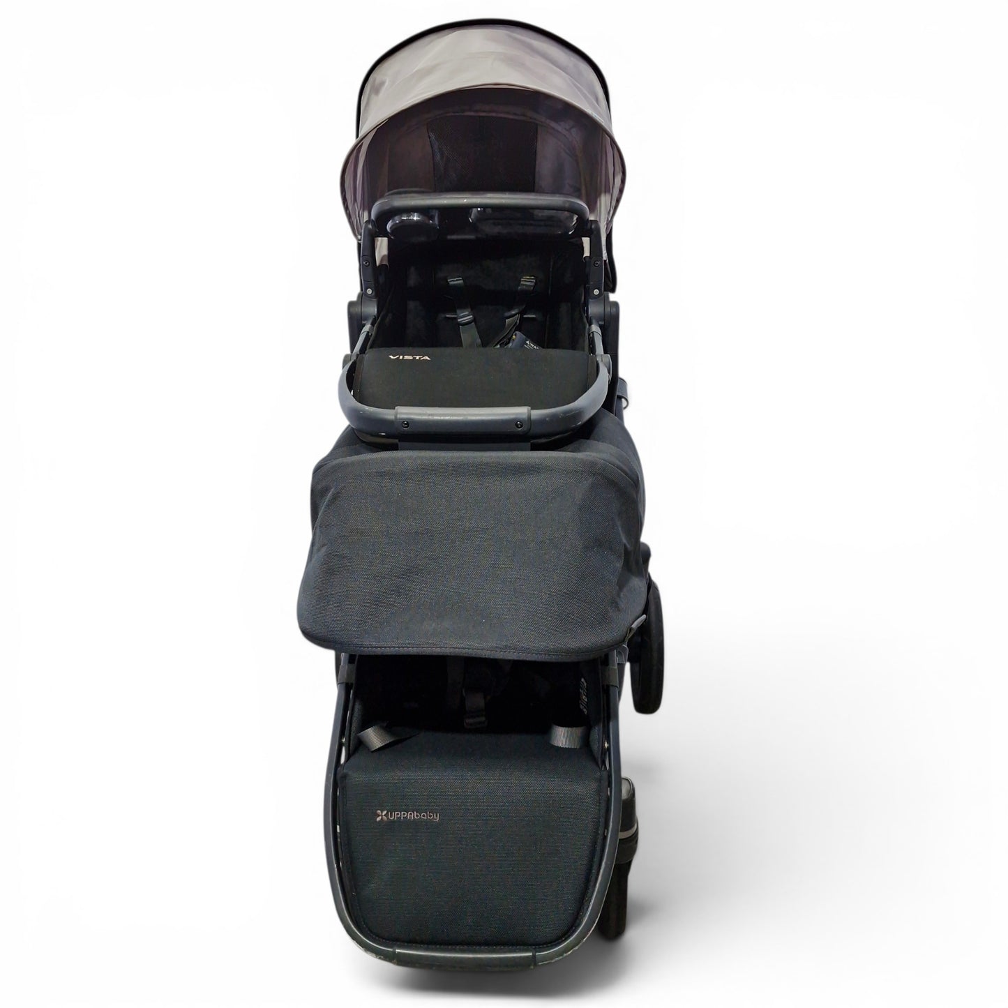 Coche Gemelar UPPAbaby Negro — Con Asientos Desmontables, Uso Individual o Doble | Usado