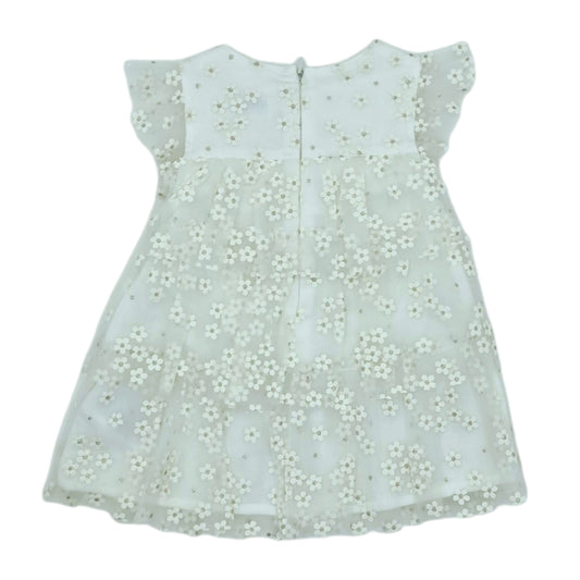 Vestido de gala con flores y glitter — Talla 6 a 12 meses | Usado