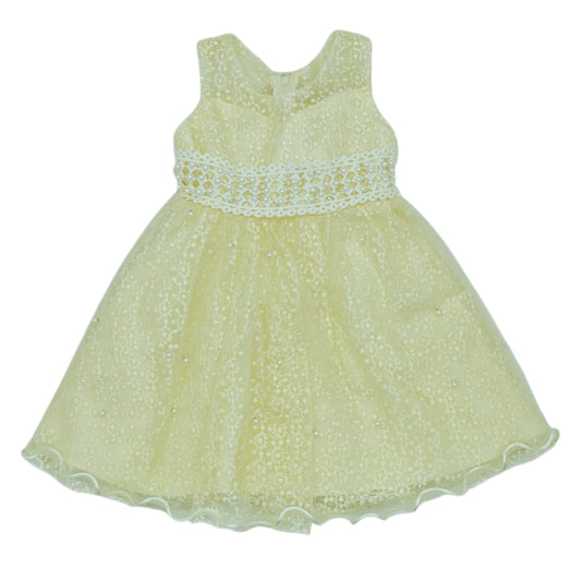 Vestido de gala color amarillo crema para niña — Talla Talla 2T | Usado