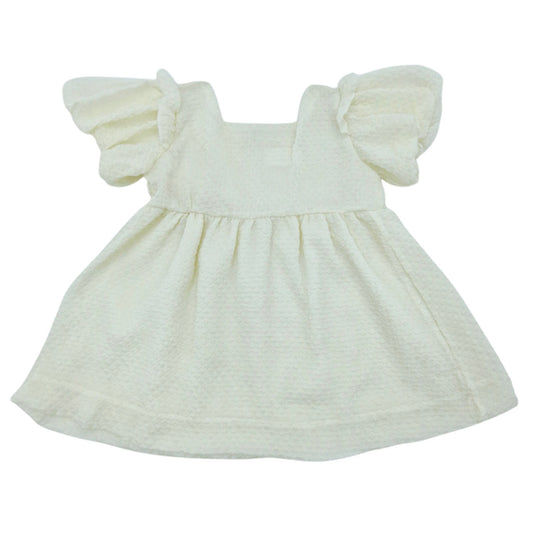 Vestido color crema con manga — Talla 0 a 3 meses | Usado