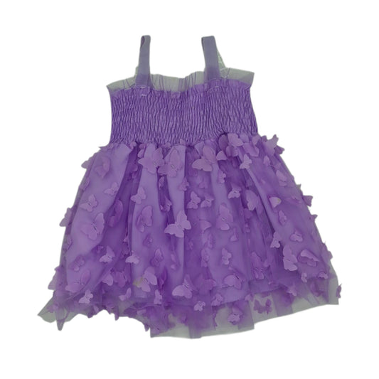 Vestido morado de mariposas — Talla 12 a 18 meses | Usado