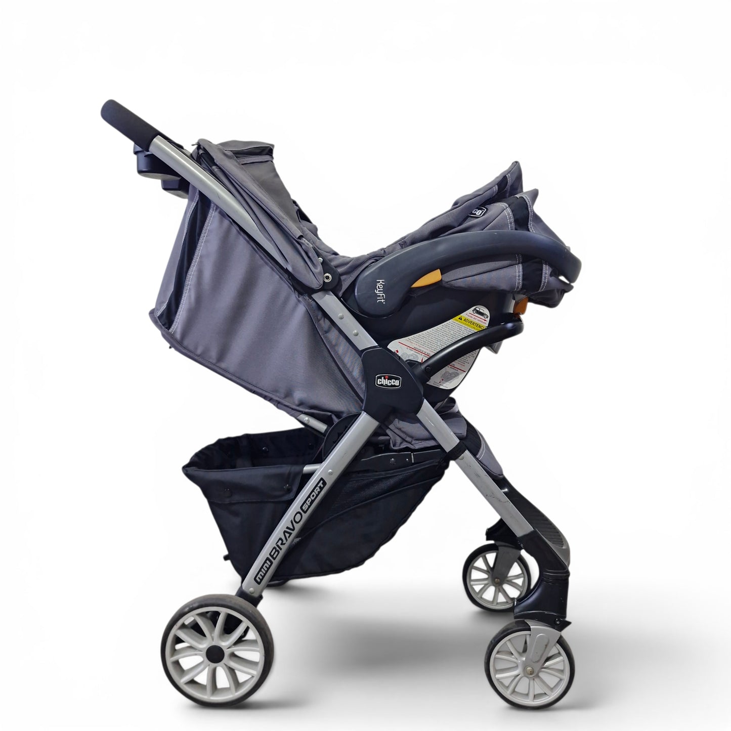 Coche Chicco Mini Bravo Sport Travel System Carbon Gris con Silla de Carro | Usado