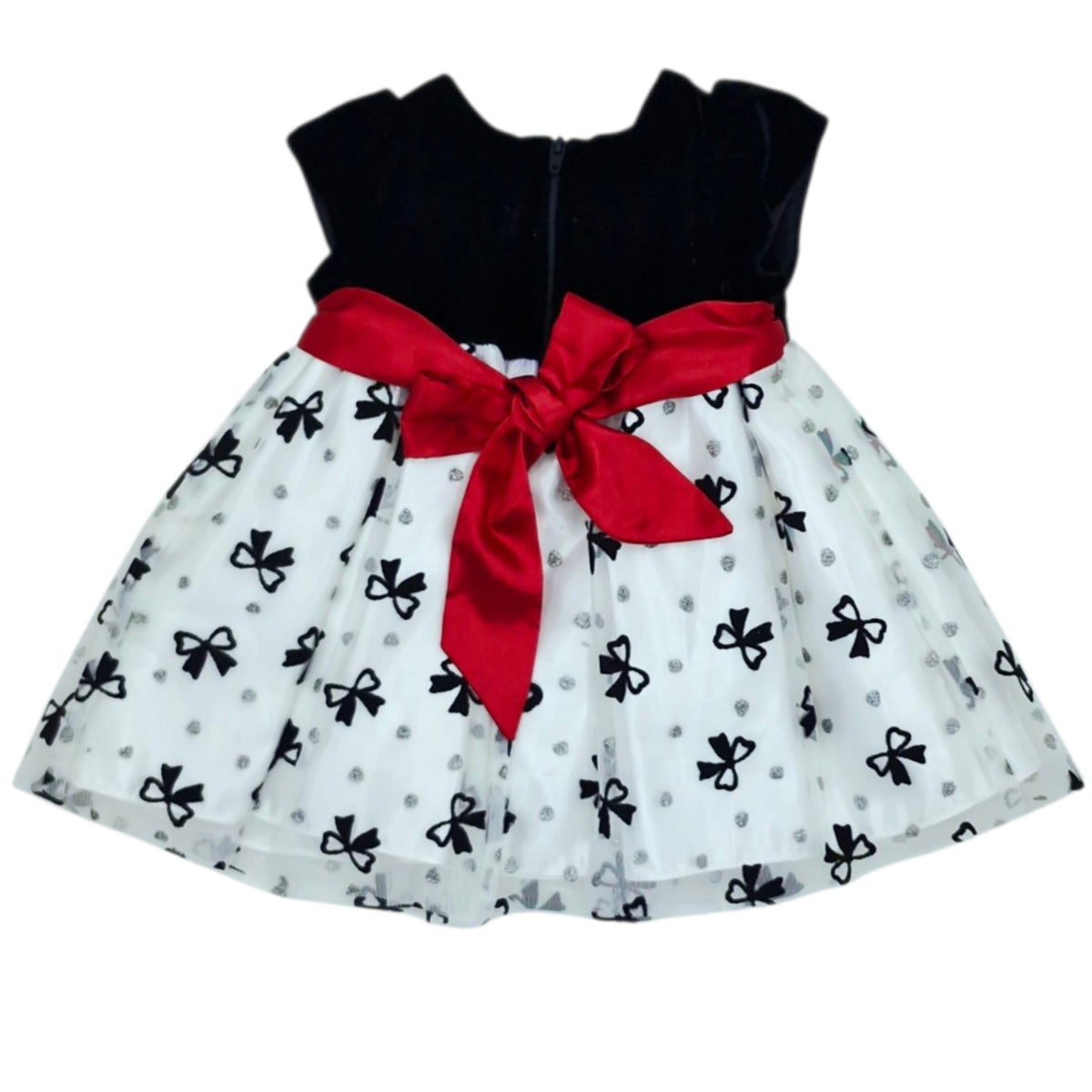 Vestido elegante negro con blanco — Talla 3 a 6 meses | Usado