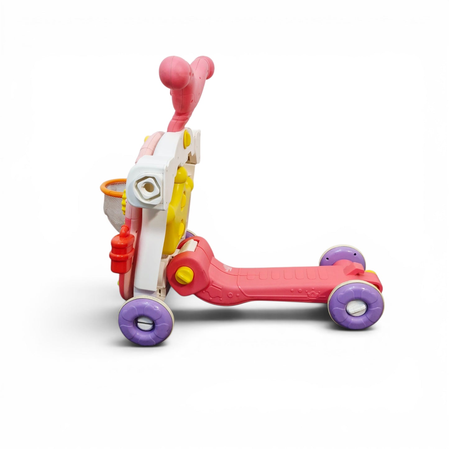 Andadera Convertible en Patineta 2 en 1 Rosada — Con Centro de Entretenimiento | Usada