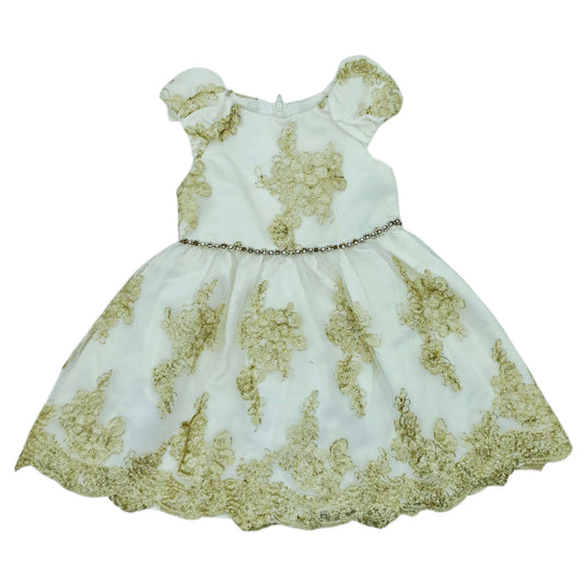 Vestido fde gala beige flada larga — Talla 18 a 24 meses | Usado
