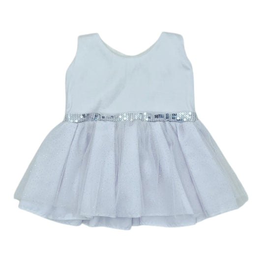 Vestido blanco sin manga elegante para bebe — Talla 3 a 6 meses | Usado