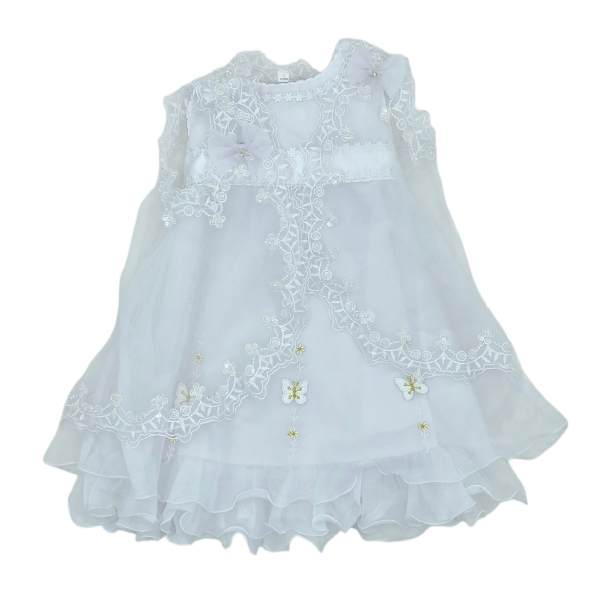 Vestido de bautizo - ajuar con capa — Talla 3 a 6 meses | Usado