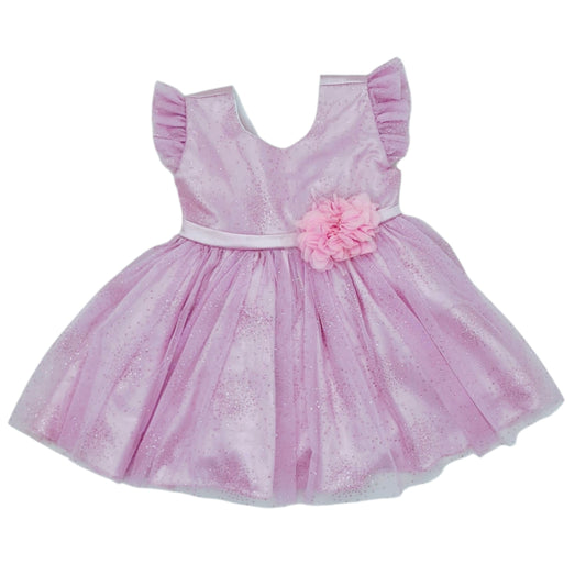 Vestido elegante rosado con glitter — Talla 3 a 6 meses | Usado