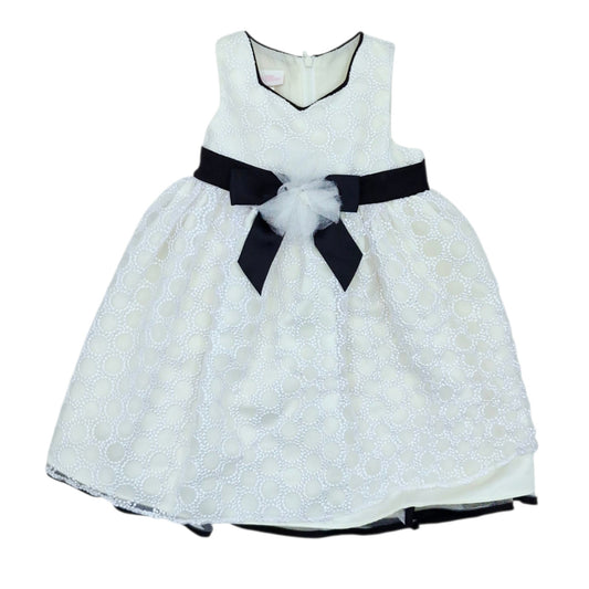 Vestido de gala beige con negro para niña — Talla 18 a 24 meses | Usado