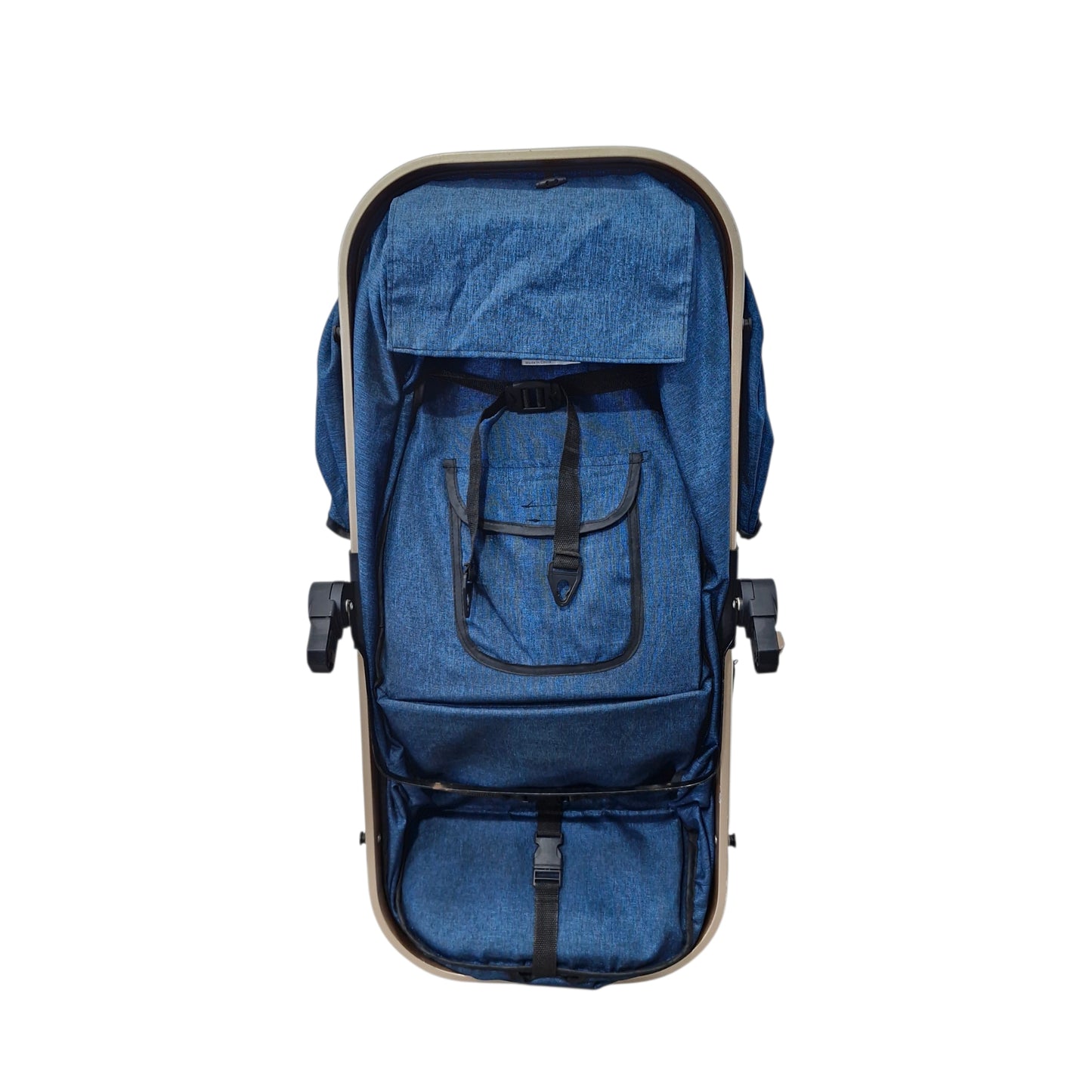 Coche Tipo Moisés Azul Jaspeado — Con Cobertor, Arnés y Canasta | Usado $68.000