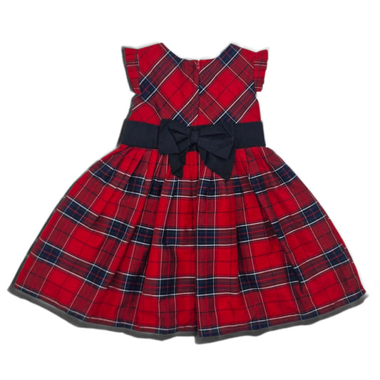 Vesdido rojo a cuadros estilo escoces — Talla 3T | Usado