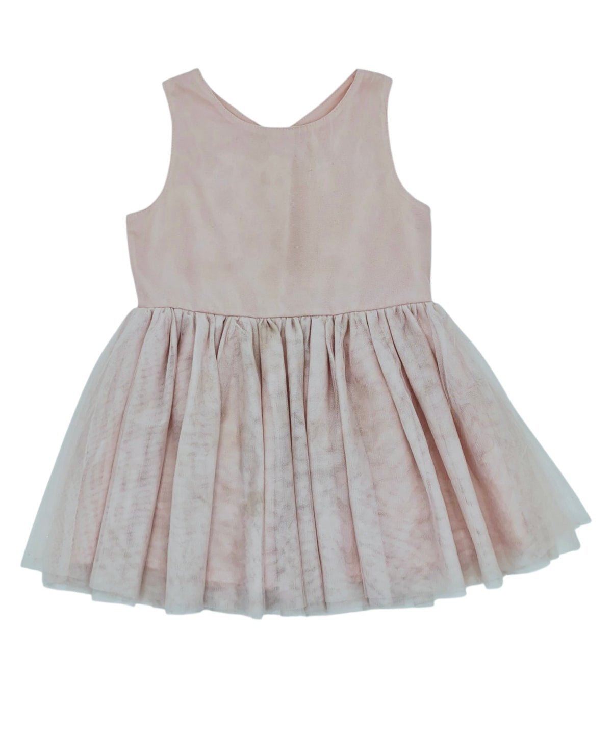 Vestido elegante rosado con tul estapamado — Talla 12 a 18 meses | Usado